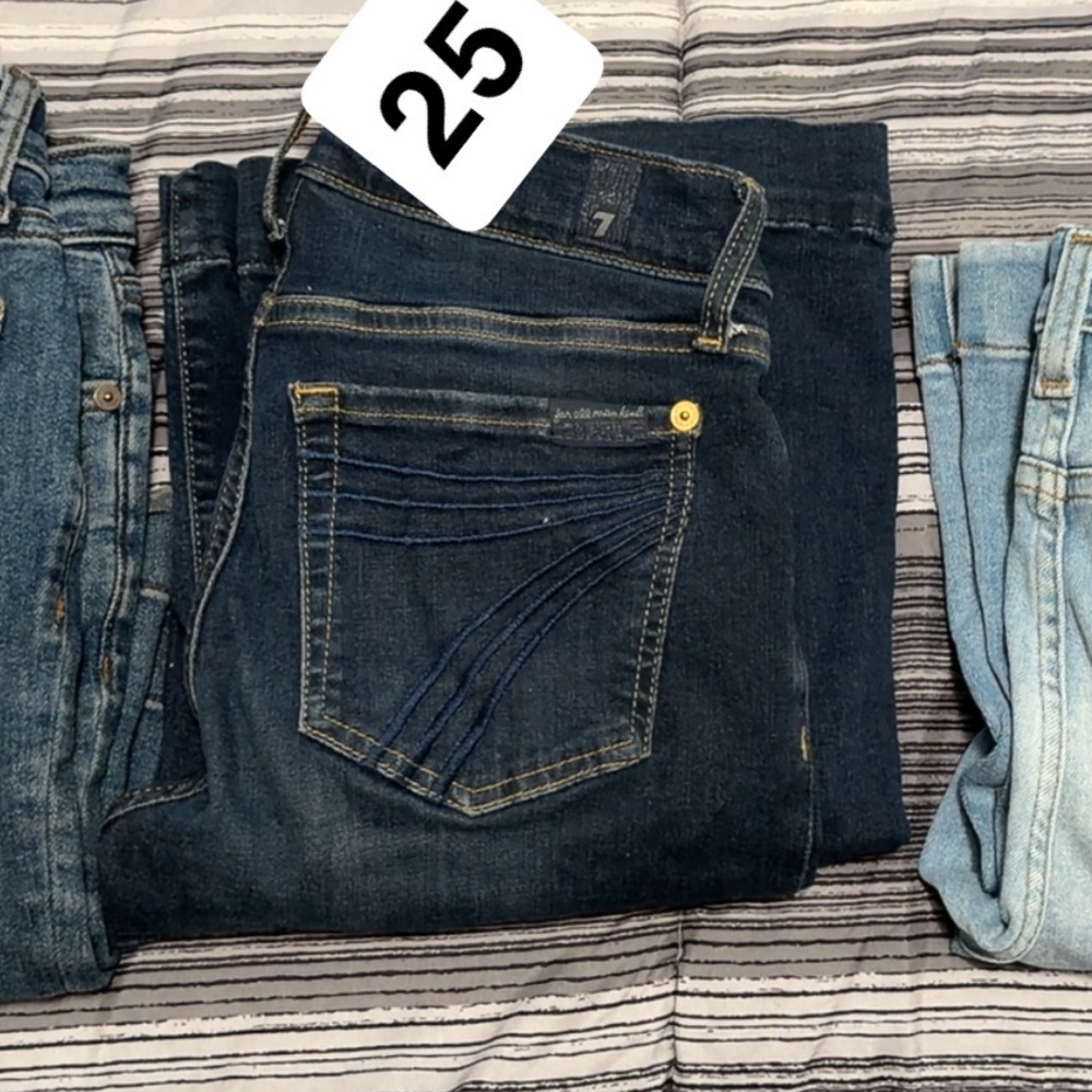 7 For All Mankind Dark Blue Boot Cut Jeans